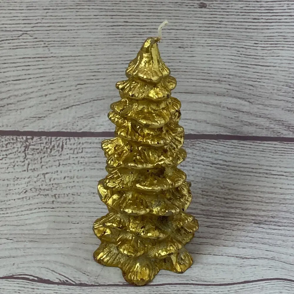 Vintage Chesapeake Bay Candle Gold Christmas Tree Candle 5